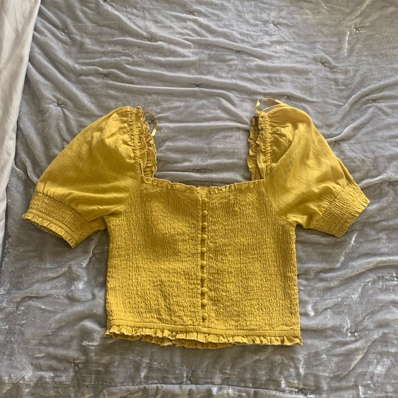Abound yellow milkmaid style top - Picture 1 of 4